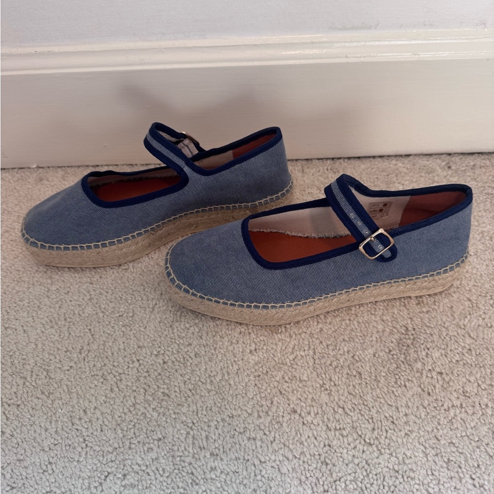 Maeve Blue Mary Jane Espadrille Flats